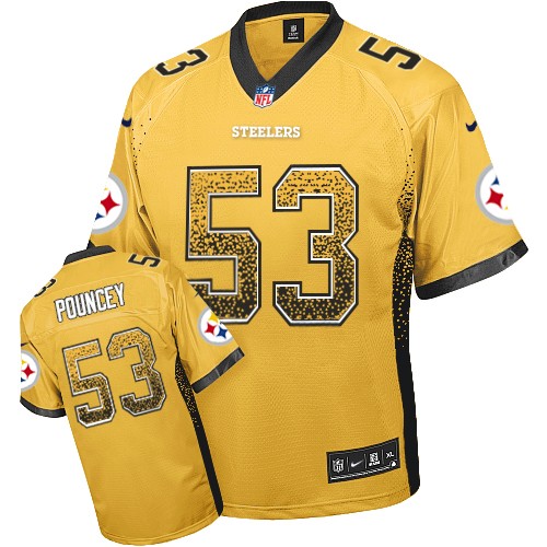 Men's Elite Maurkice Pouncey Nike Jersey Gold - #53 Drift Fashion NFL Pittsburgh Steelers